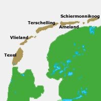 Nederlandse Waddeneilanden op de kaart
